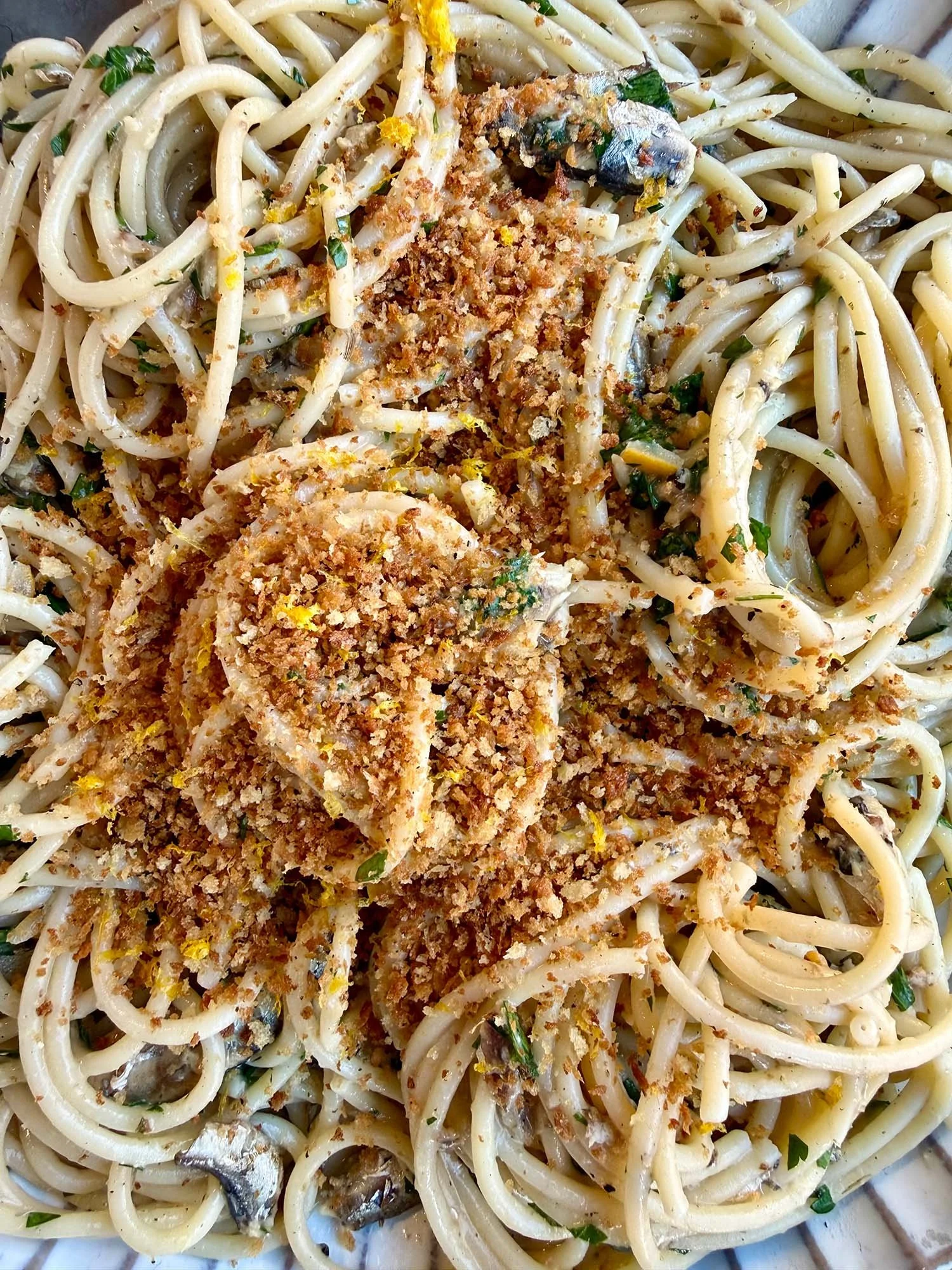 Miso Butter Pasta with Sardines and Preserved Lemon — Peter Som